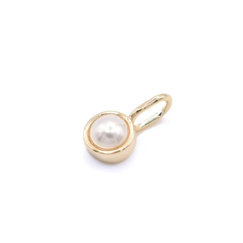 Bezel Stone Pearl Charm made by The Sis Kiss