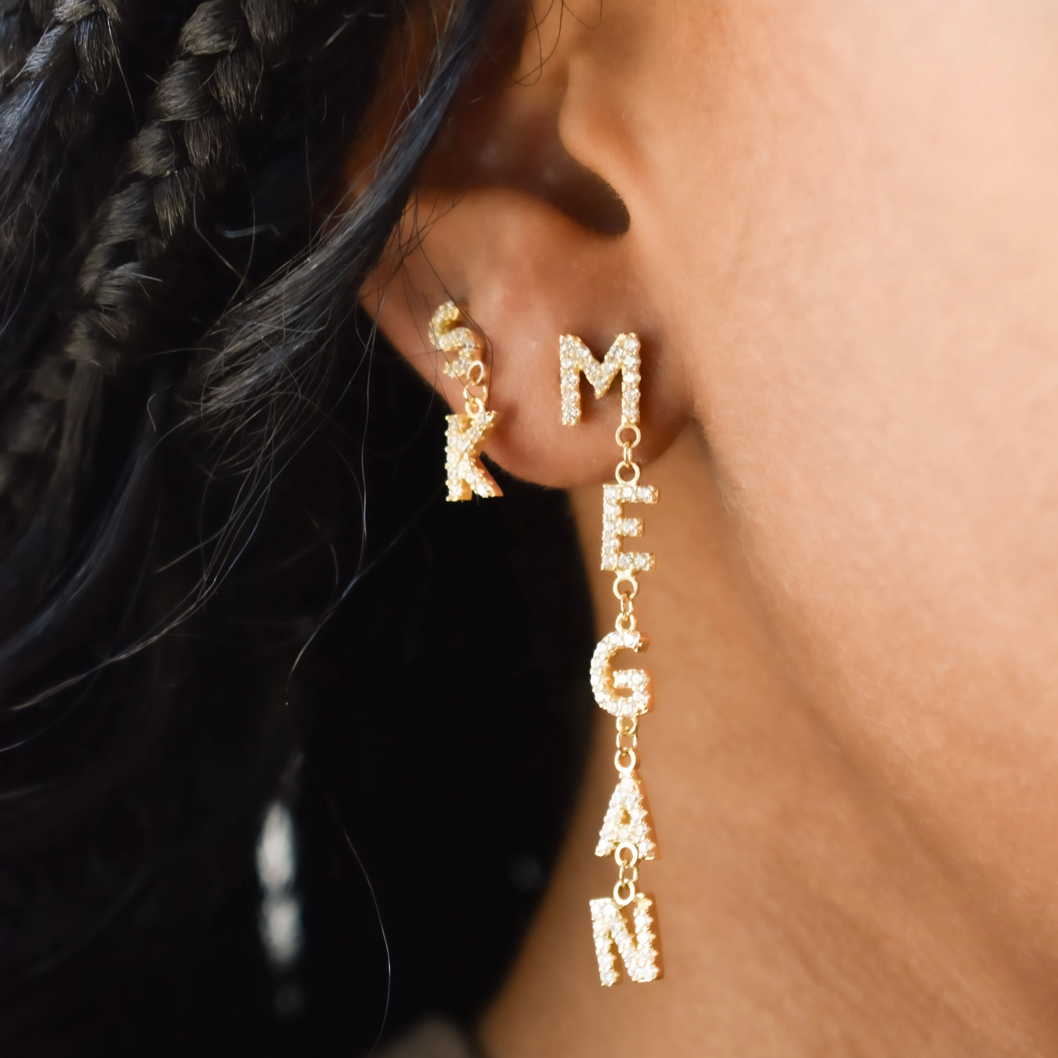 Custom Vertical Drop Earrings sold by The Sis Kiss product image thumbnail 3