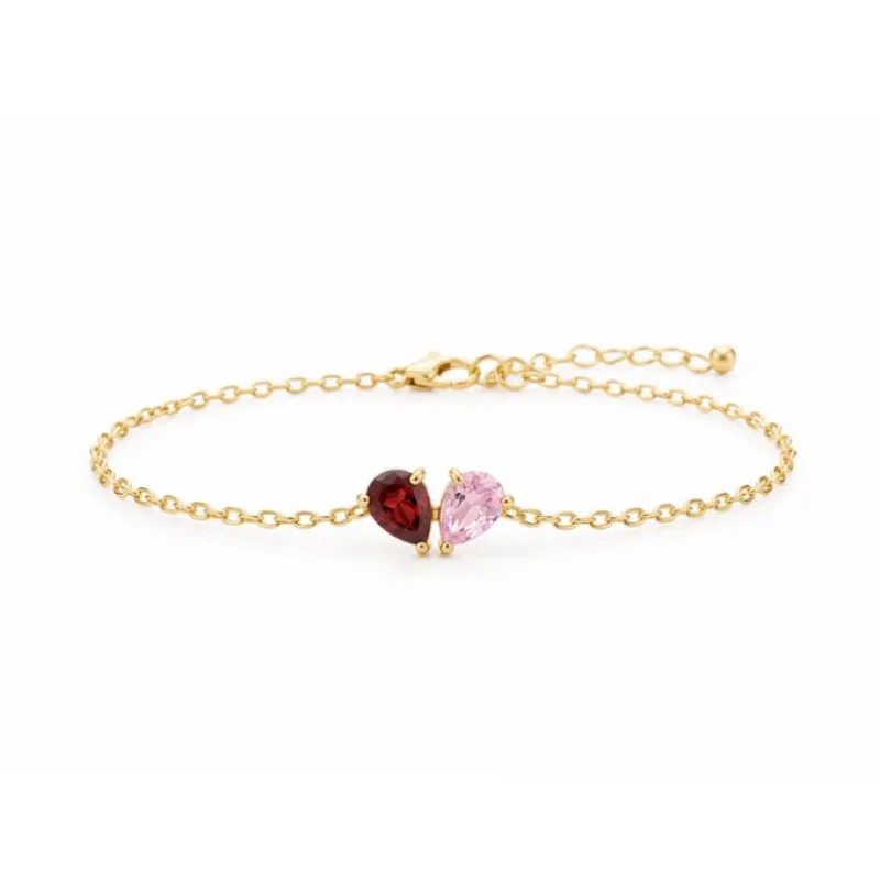 Custom Pear Cut Birthstone Bracelet made by The Sis Kiss