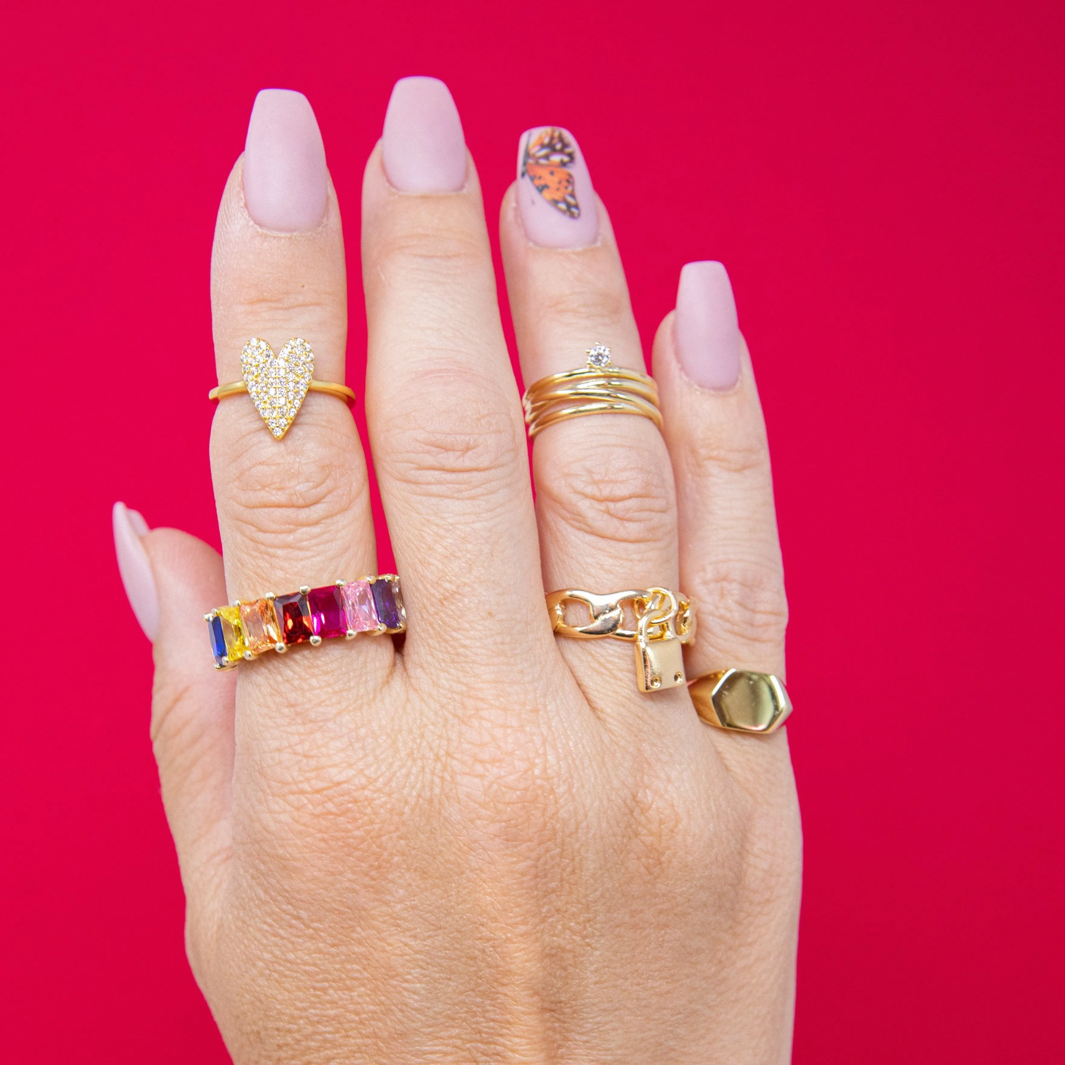 Rainbow Eternity Band Ring sold by The Sis Kiss product image thumbnail 4