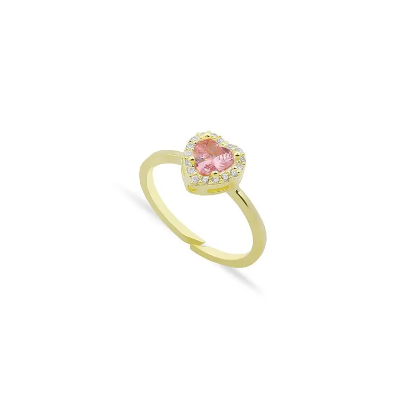 Single Crystal Heart Ring sold by The Sis Kiss