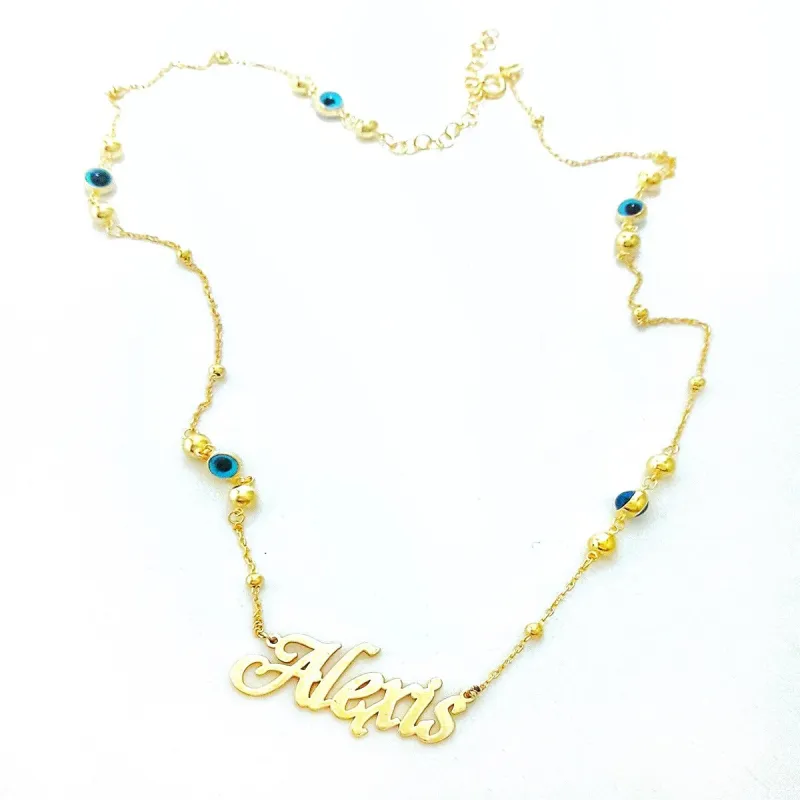 NON CUSTOMIZABLE Evil Eye Chain Name Necklaces sold by The Sis Kiss