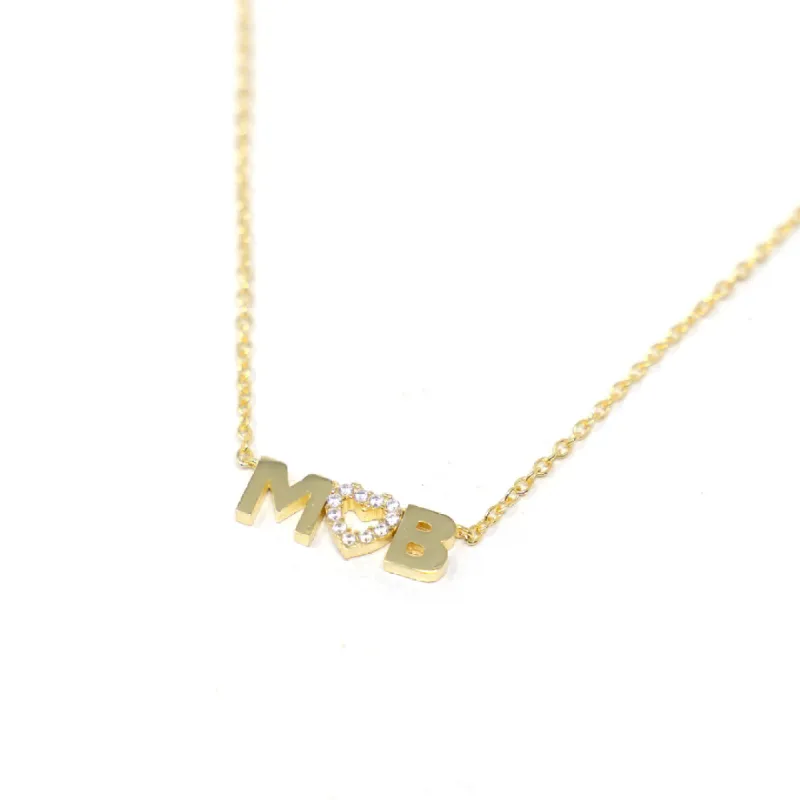 Custom Love Connection Initial Necklace sold by The Sis Kiss
