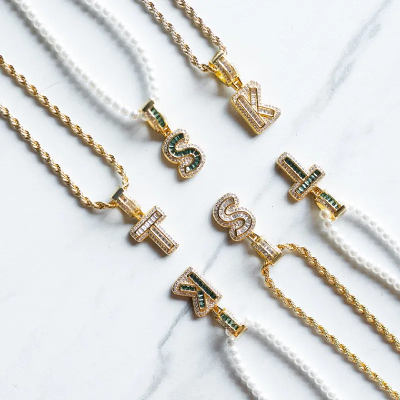 Bling Initial Necklace sold by The Sis Kiss