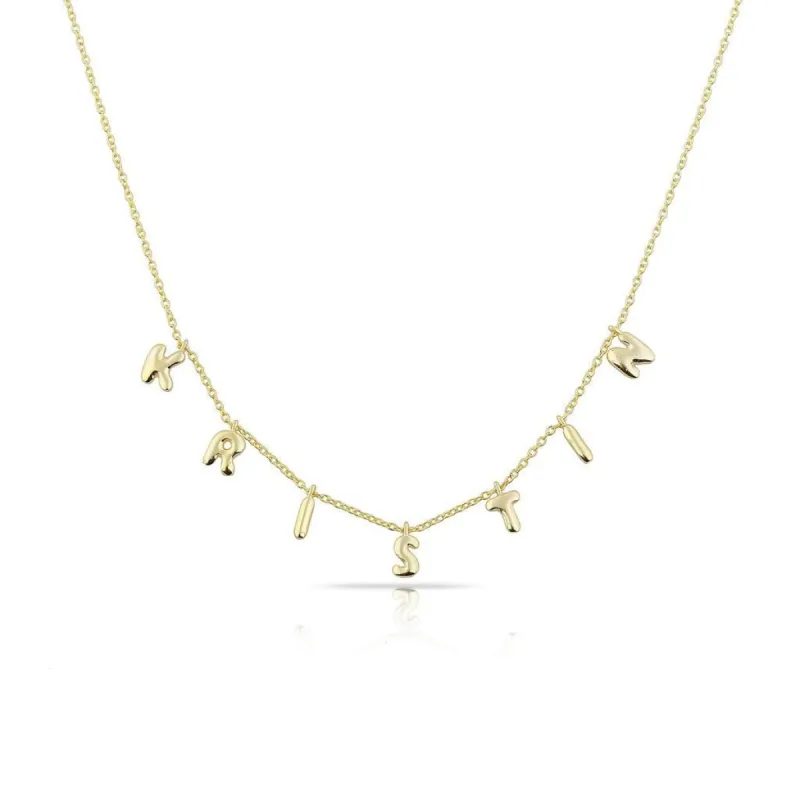 It’s All in a Name® Mini Bubble Letters Necklace sold by The Sis Kiss