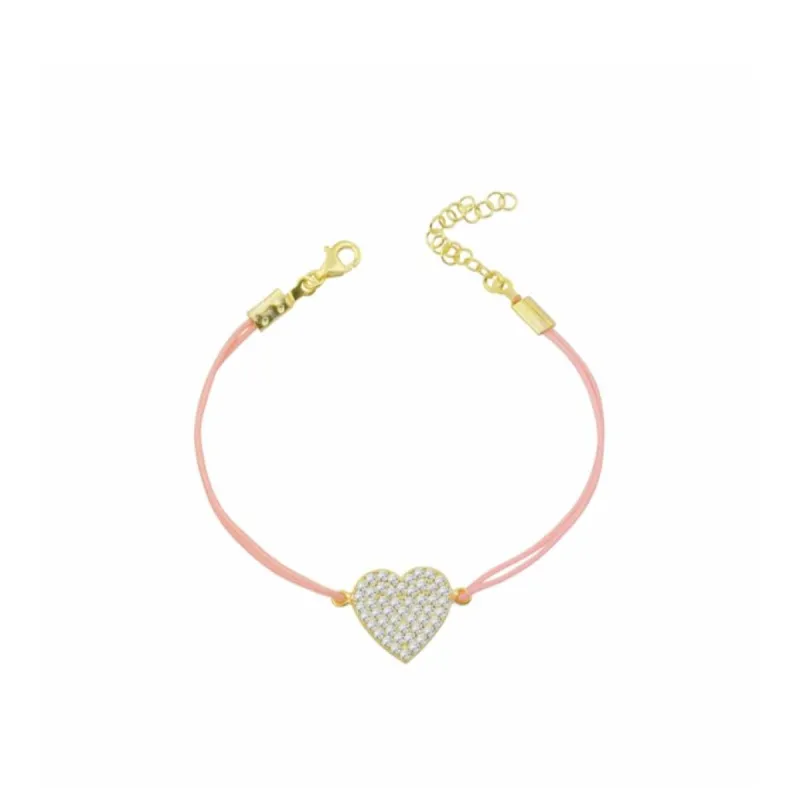 Crystal Heart Cord Bracelet sold by The Sis Kiss