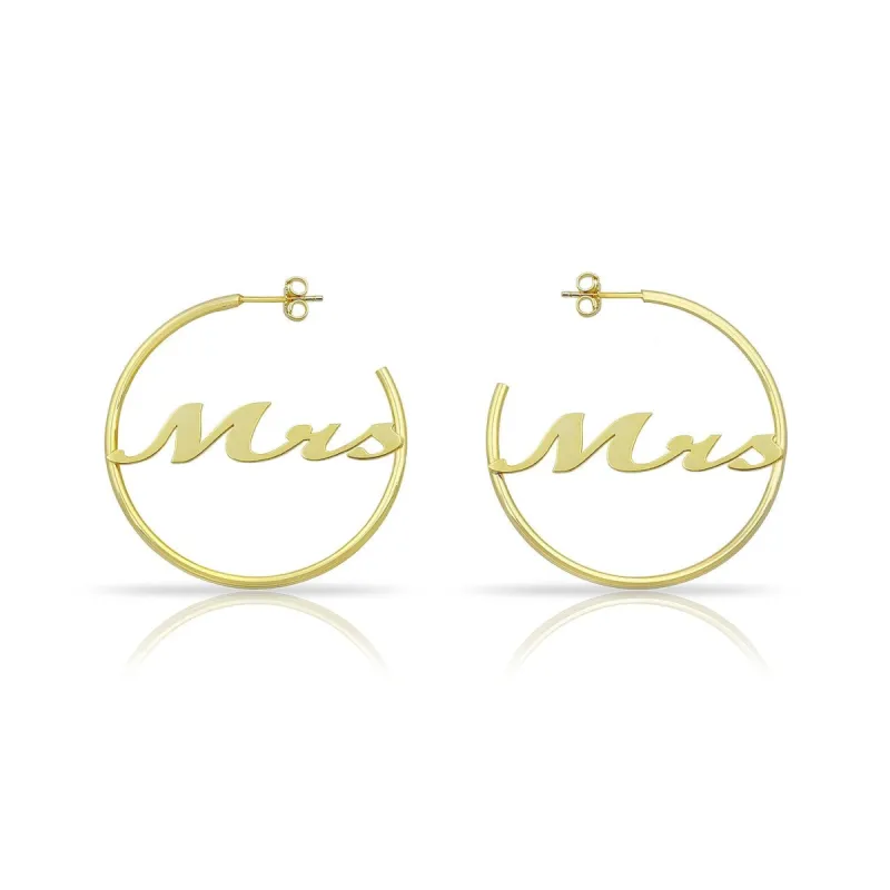 Mrs. Script Hoops sold by The Sis Kiss