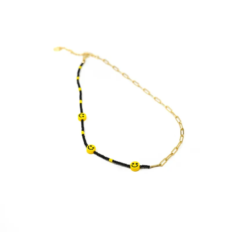 Happy Smiles Bead and Chain Necklace sold by The Sis Kiss