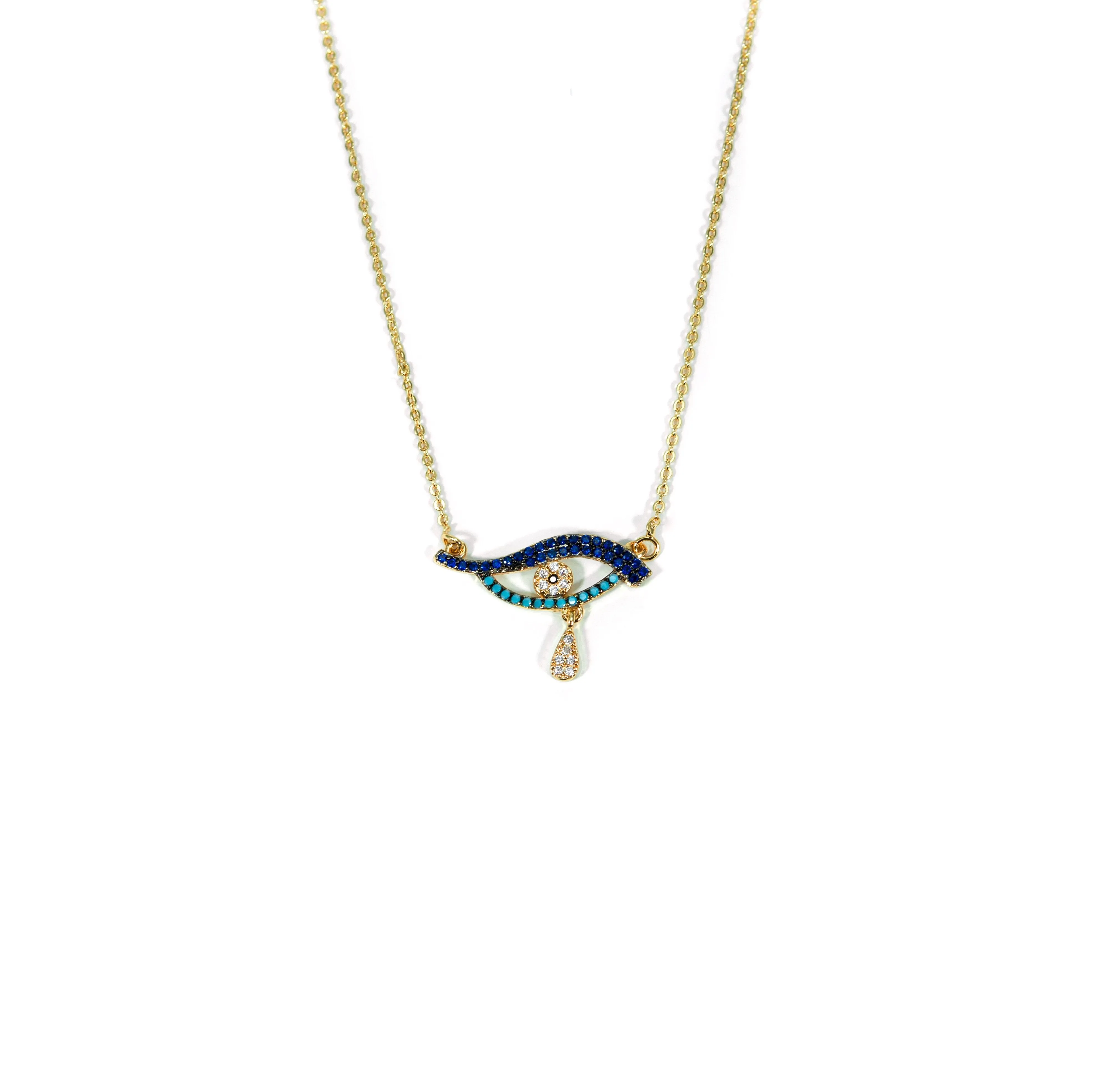 Tear Drop Evil Eye Necklace sold by The Sis Kiss