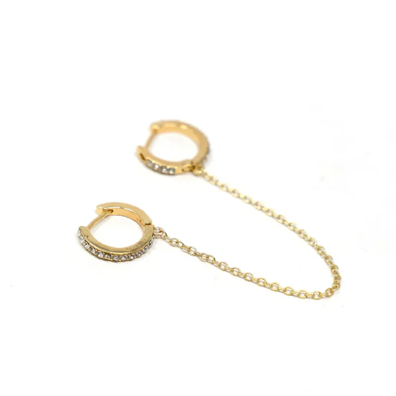 Crystal Huggie Ear Chain sold by The Sis Kiss
