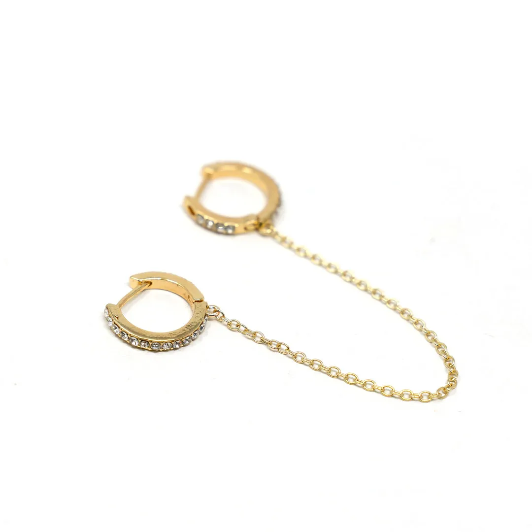 Crystal Huggie Ear Chain sold by The Sis Kiss