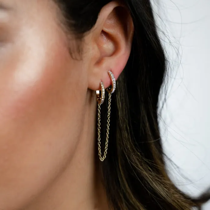 Crystal Huggie Ear Chain sold by The Sis Kiss product image thumbnail 2