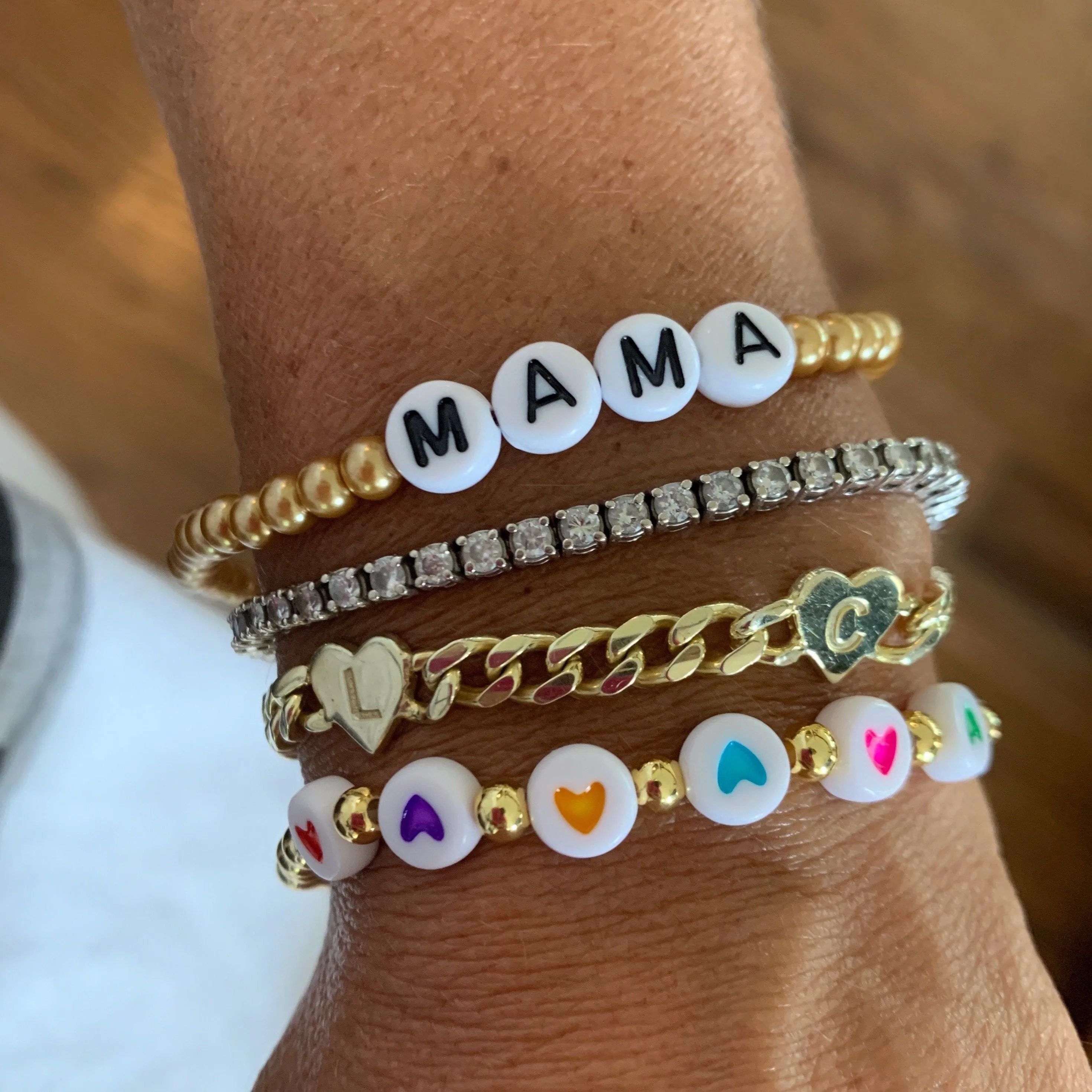 Pink and Gold Mama Adjustable Bracelets sold by The Sis Kiss product image thumbnail 3