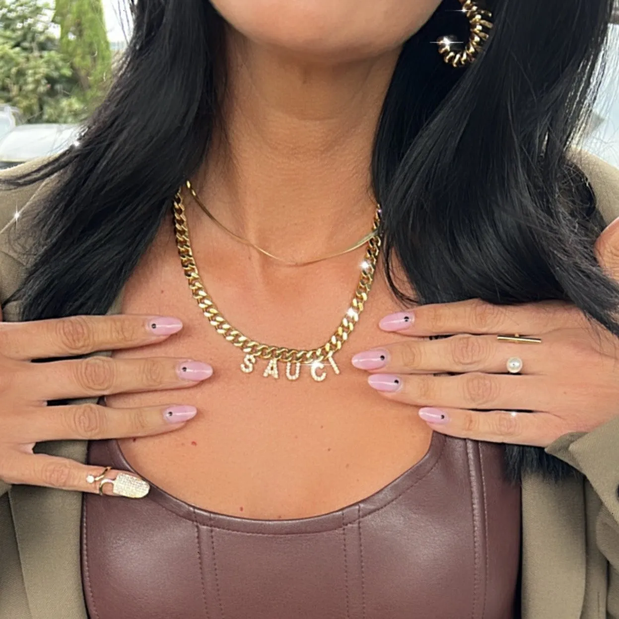 Customized Bold Curb Chain Name Necklace sold by The Sis Kiss product image thumbnail 3