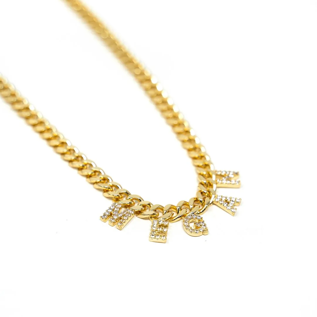 Customized Bold Curb Chain Name Necklace sold by The Sis Kiss