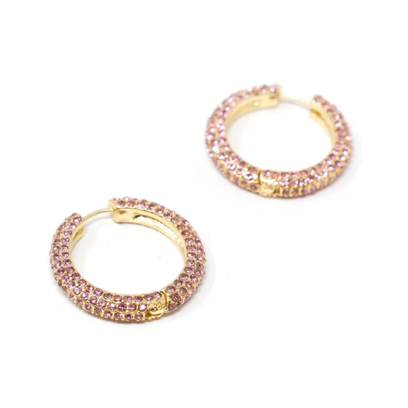 Darling Diva Rose Crystal Hoops sold by The Sis Kiss