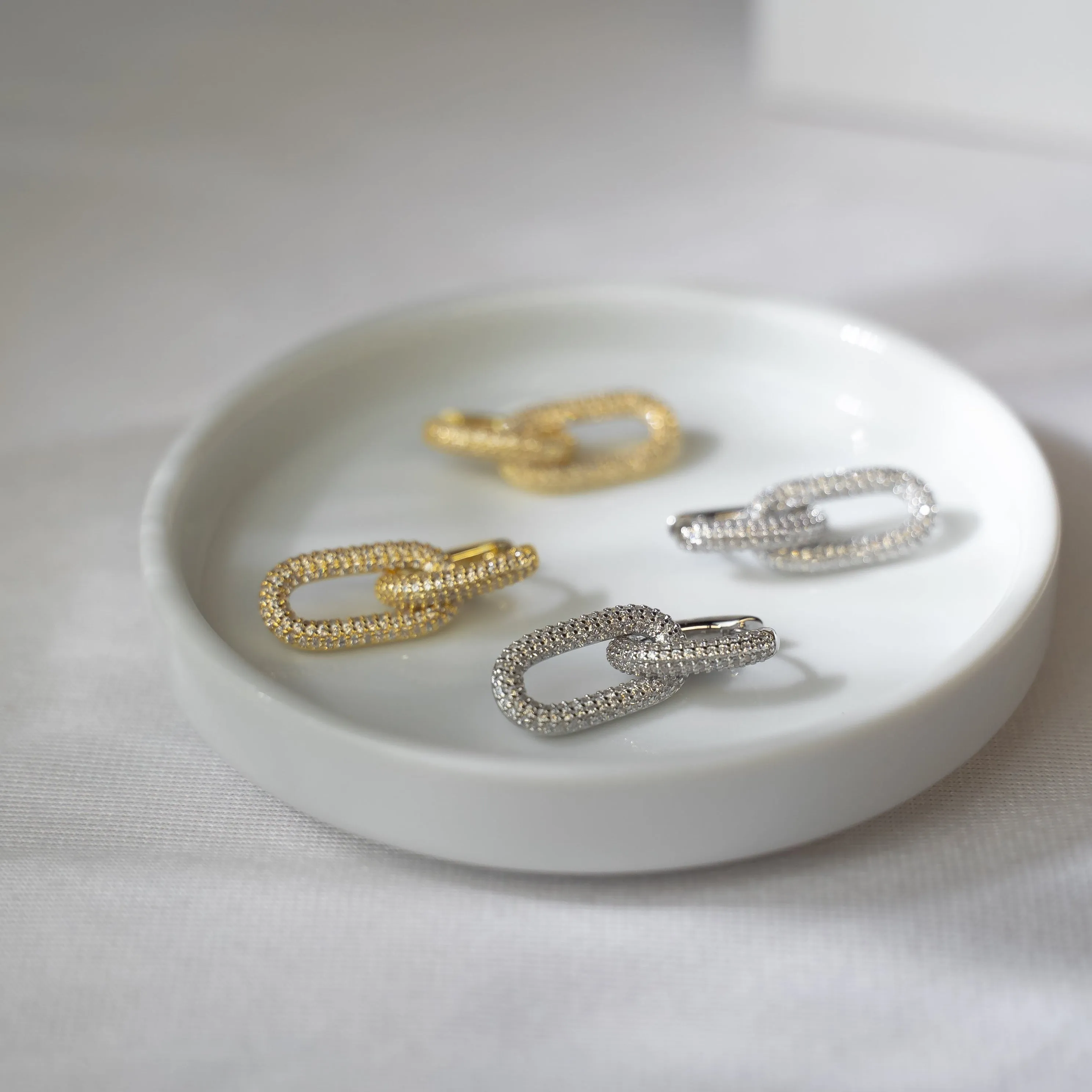 Pave Party Link Earrings sold by The Sis Kiss product image thumbnail 3