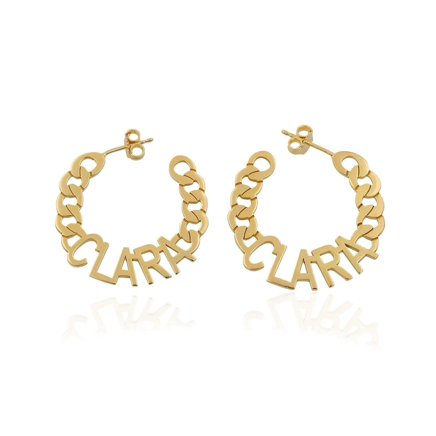 Custom Chain Link Name Hoop Earrings sold by The Sis Kiss