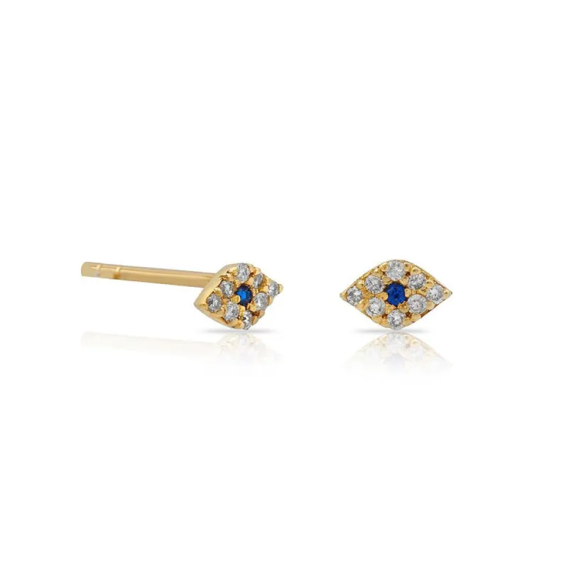 TSK Diamond Evil Eye Stud Earrings sold by The Sis Kiss