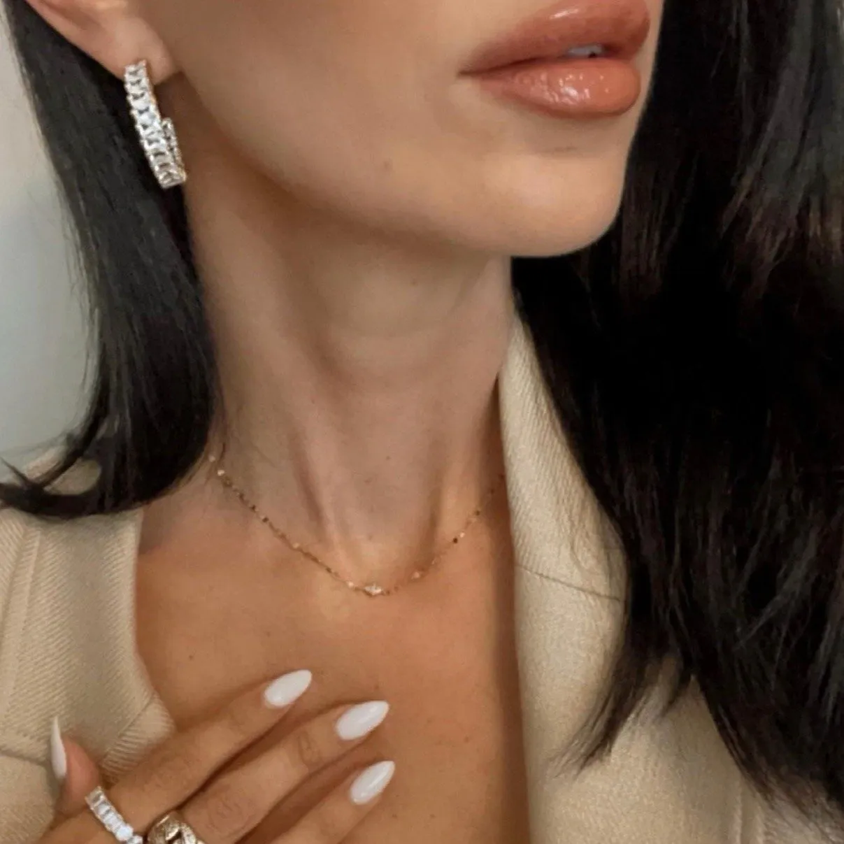 Baguette Eternity Hoops sold by The Sis Kiss product image thumbnail 2