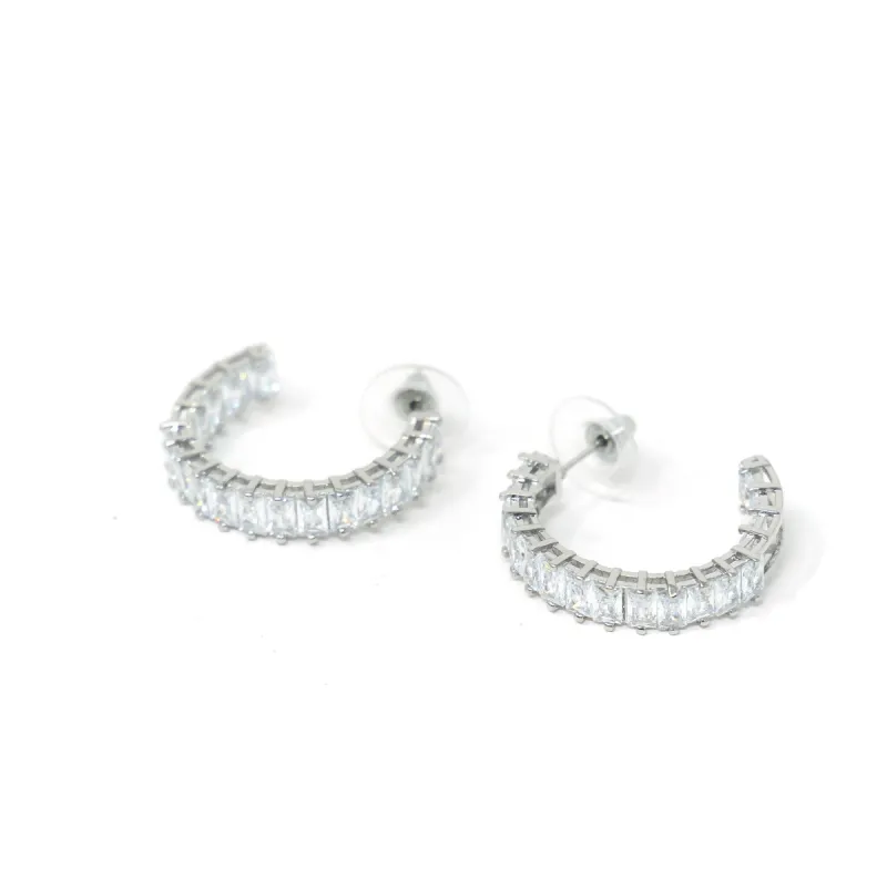 Baguette Eternity Hoops sold by The Sis Kiss