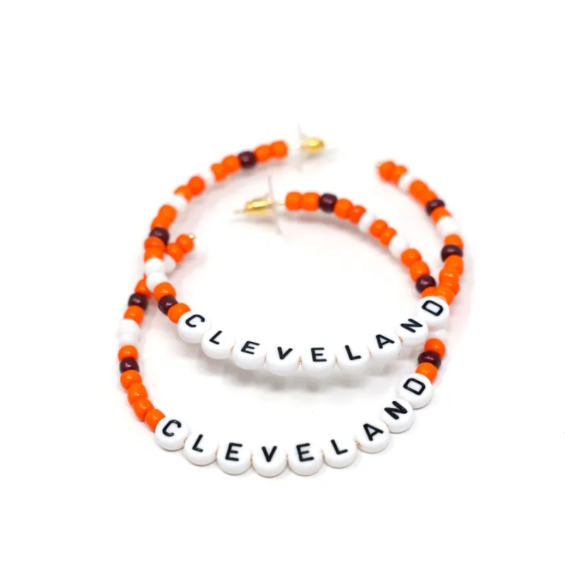 Customized Home Team Beaded Hoops made by The Sis Kiss