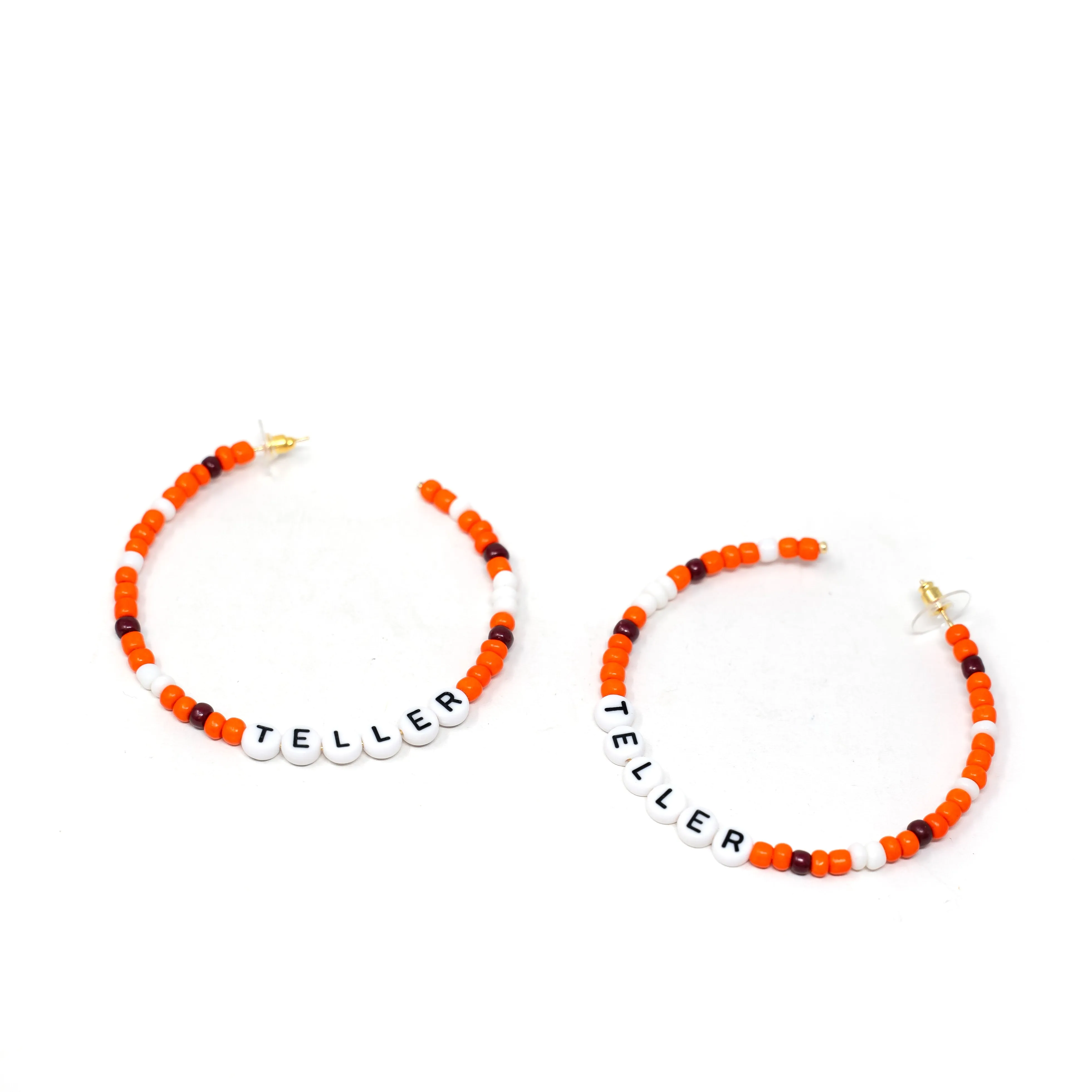Customized Home Team Beaded Hoops sold by The Sis Kiss product image thumbnail 2