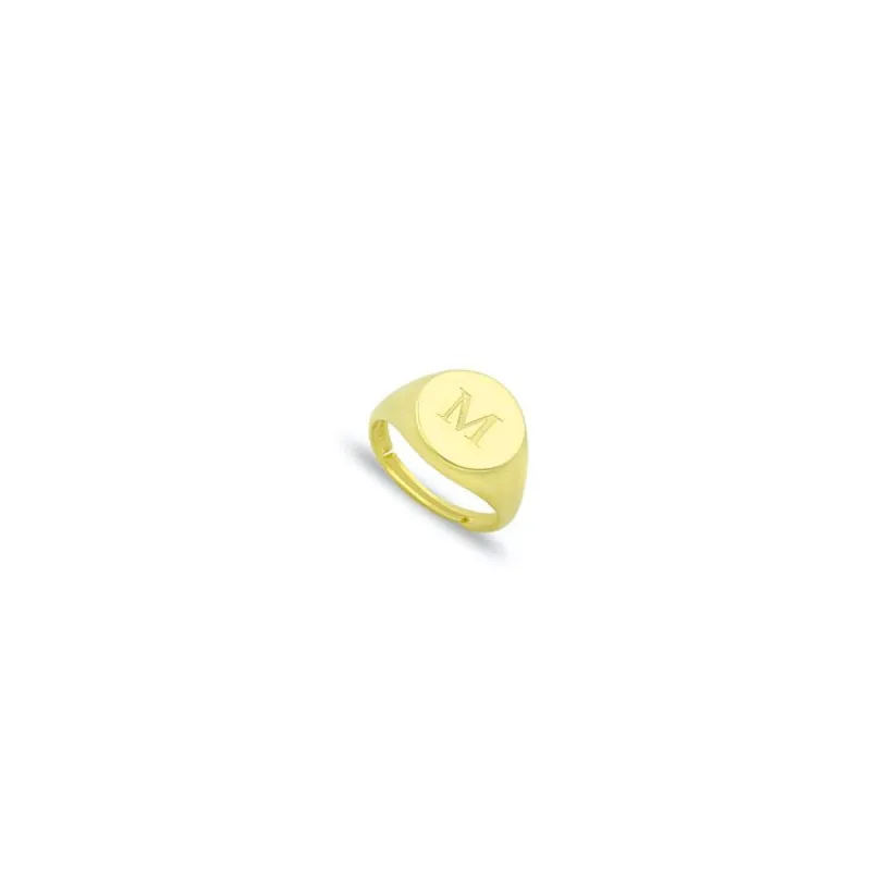 Adjustable Initial Pinky Ring in Gold made by The Sis Kiss