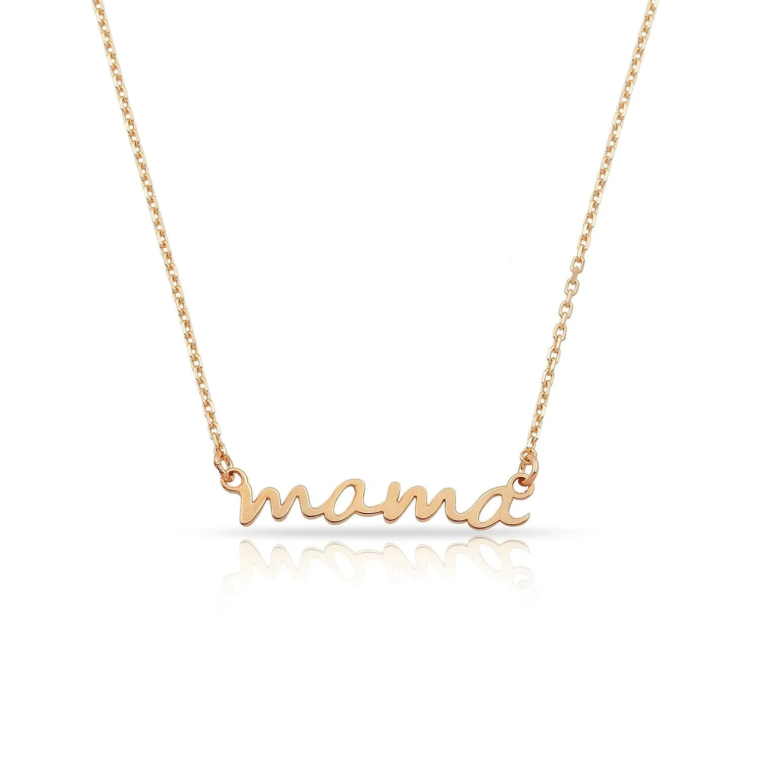 TSK 14k Gold Mama Script Necklace sold by The Sis Kiss product image thumbnail 3