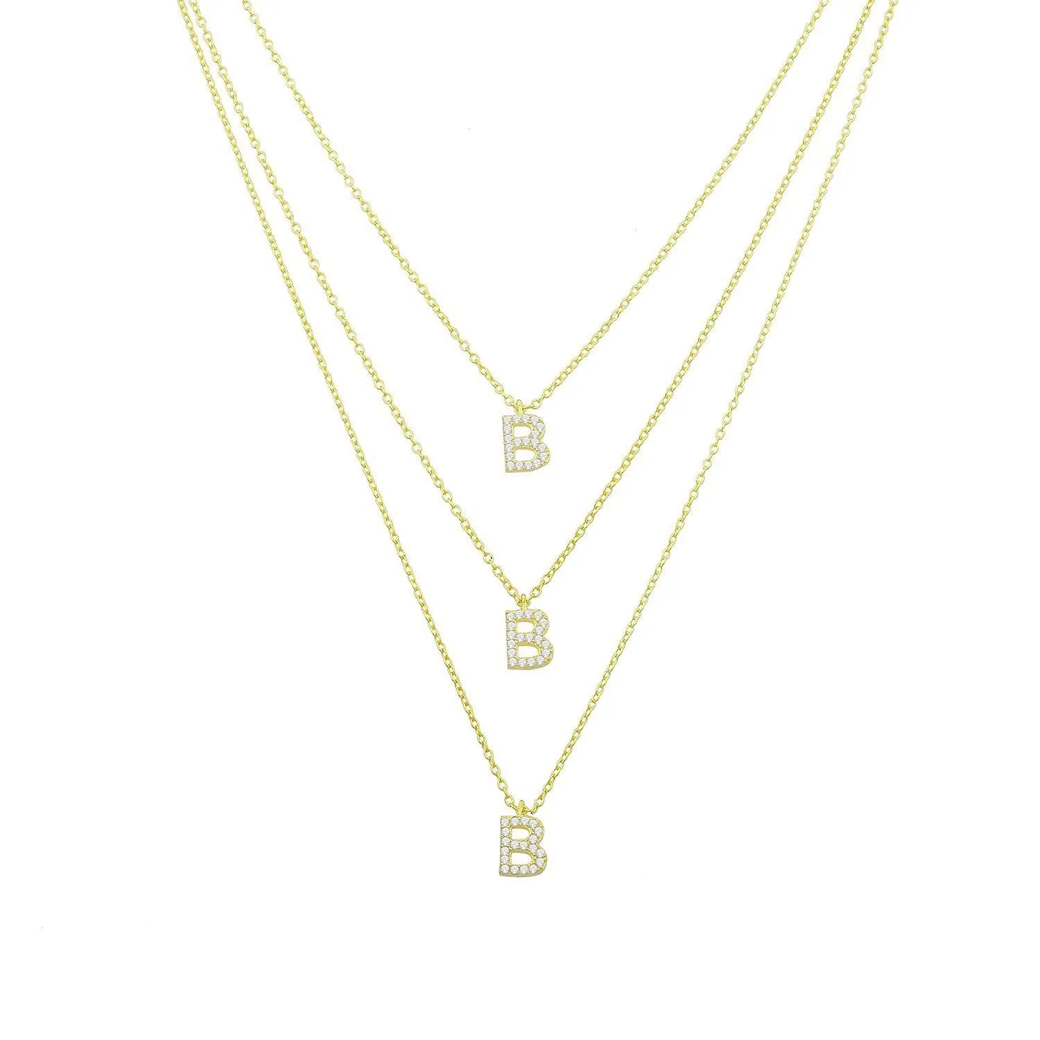 Custom Double or Triple Layered Initial Necklace sold by The Sis Kiss product image thumbnail 2
