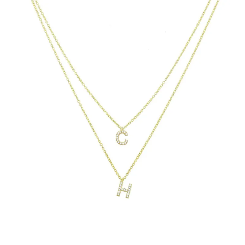 Custom Double or Triple Layered Initial Necklace sold by The Sis Kiss