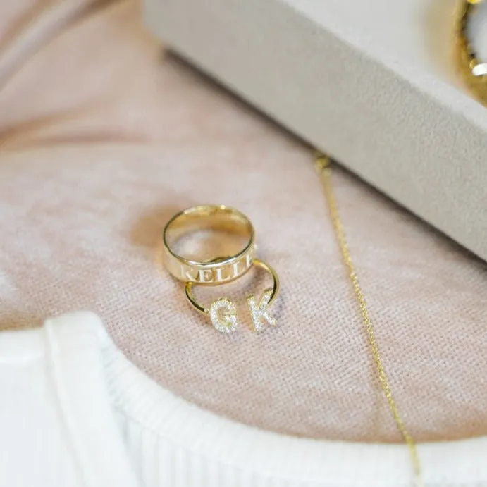 Custom Open Initial Ring sold by The Sis Kiss product image thumbnail 4