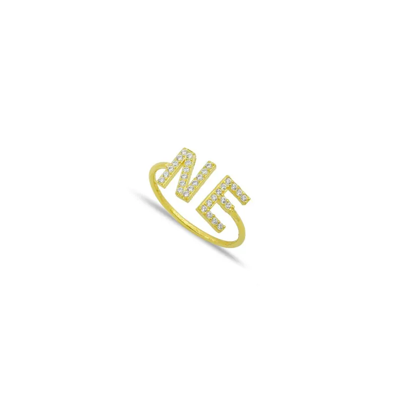 Custom Open Initial Ring sold by The Sis Kiss