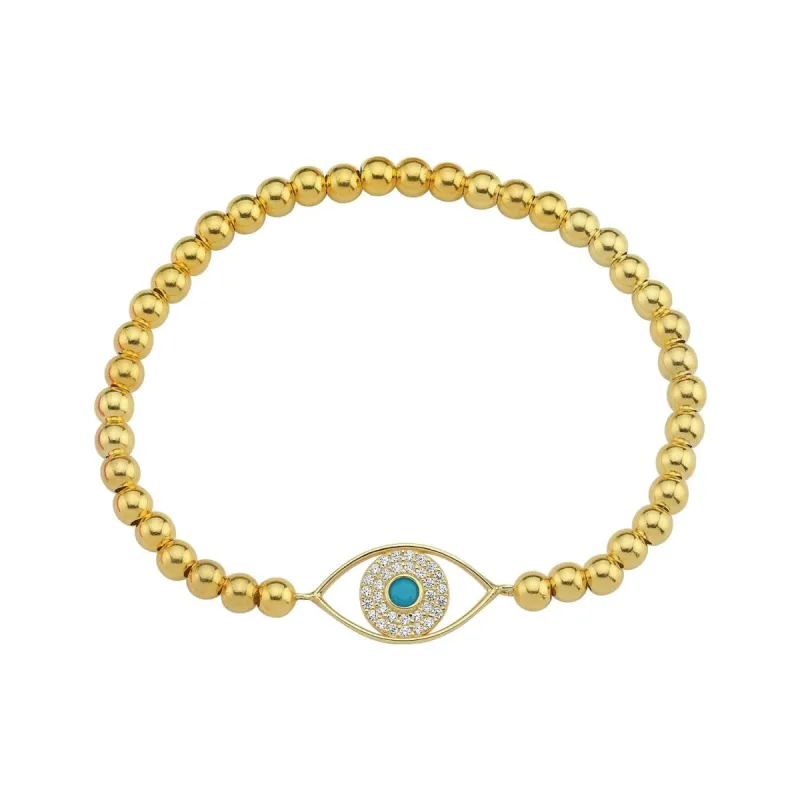 Bead Stretch Evil Eye Bracelet sold by The Sis Kiss
