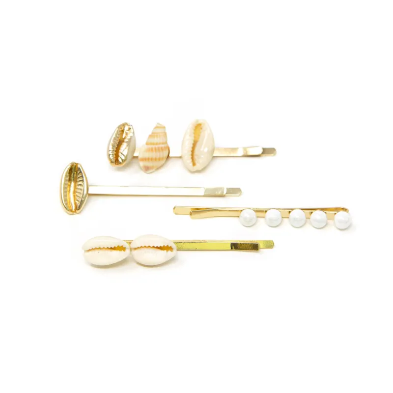 Shell and Pearl Barrette Set of Four sold by The Sis Kiss