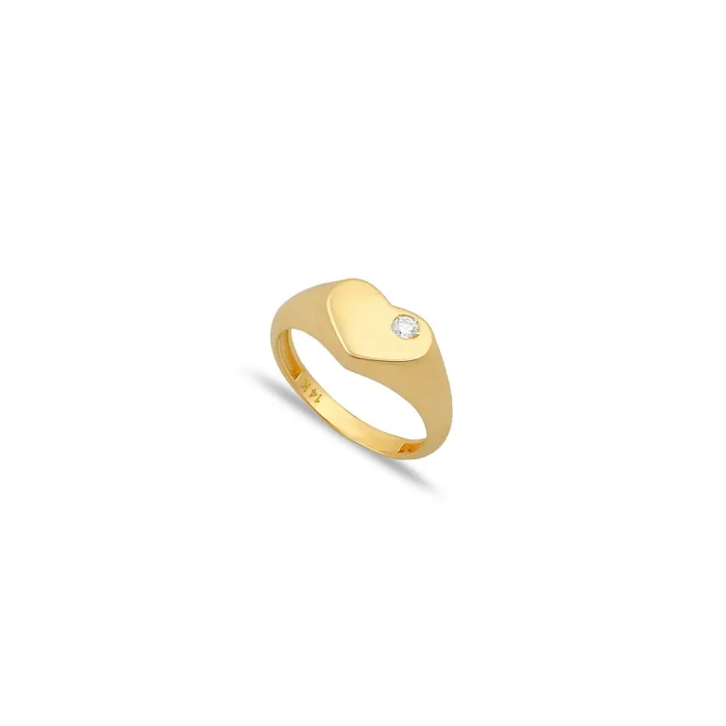 TSK Diamond Heart Pinky Ring sold by The Sis Kiss