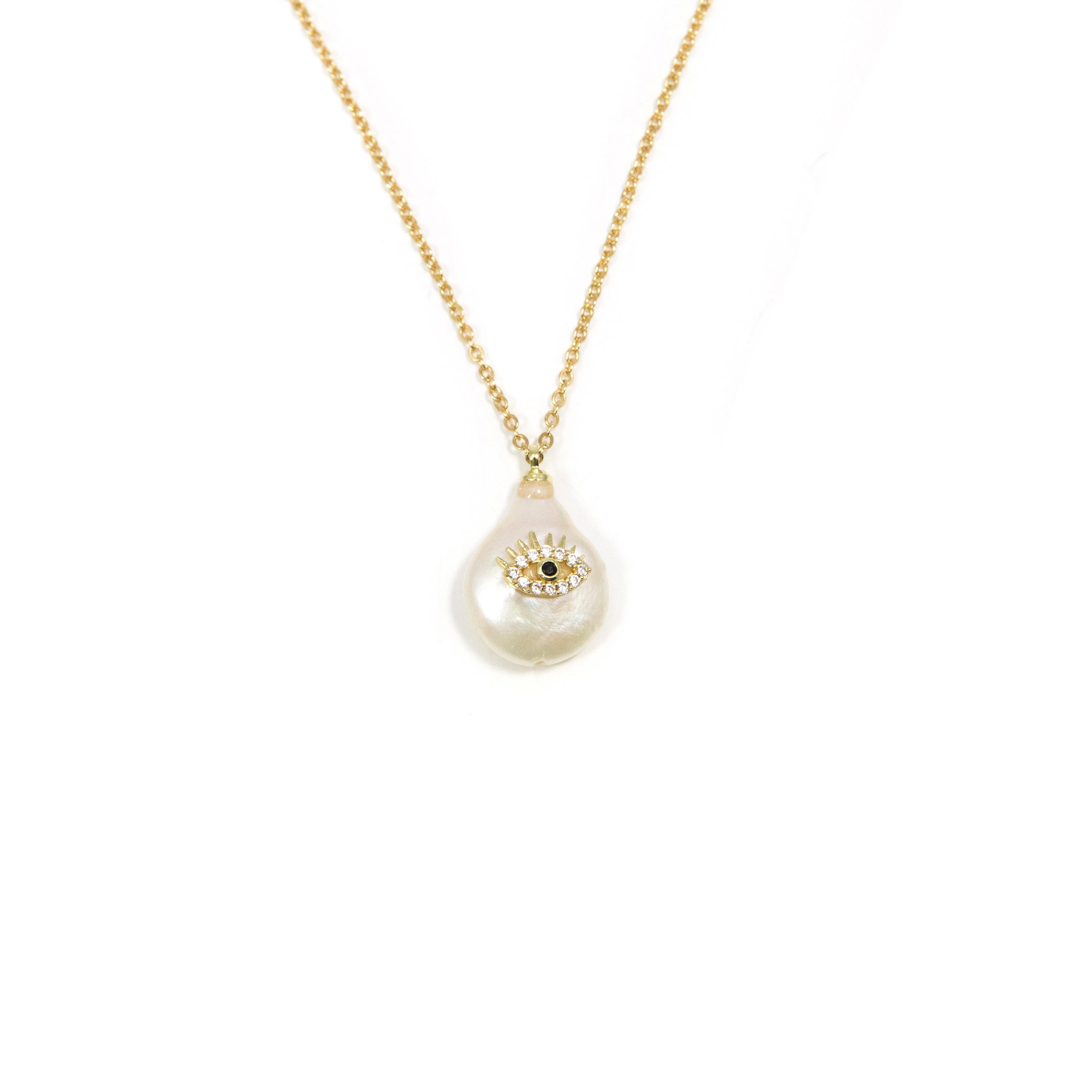 Pearl Evil Eye Pendant sold by The Sis Kiss