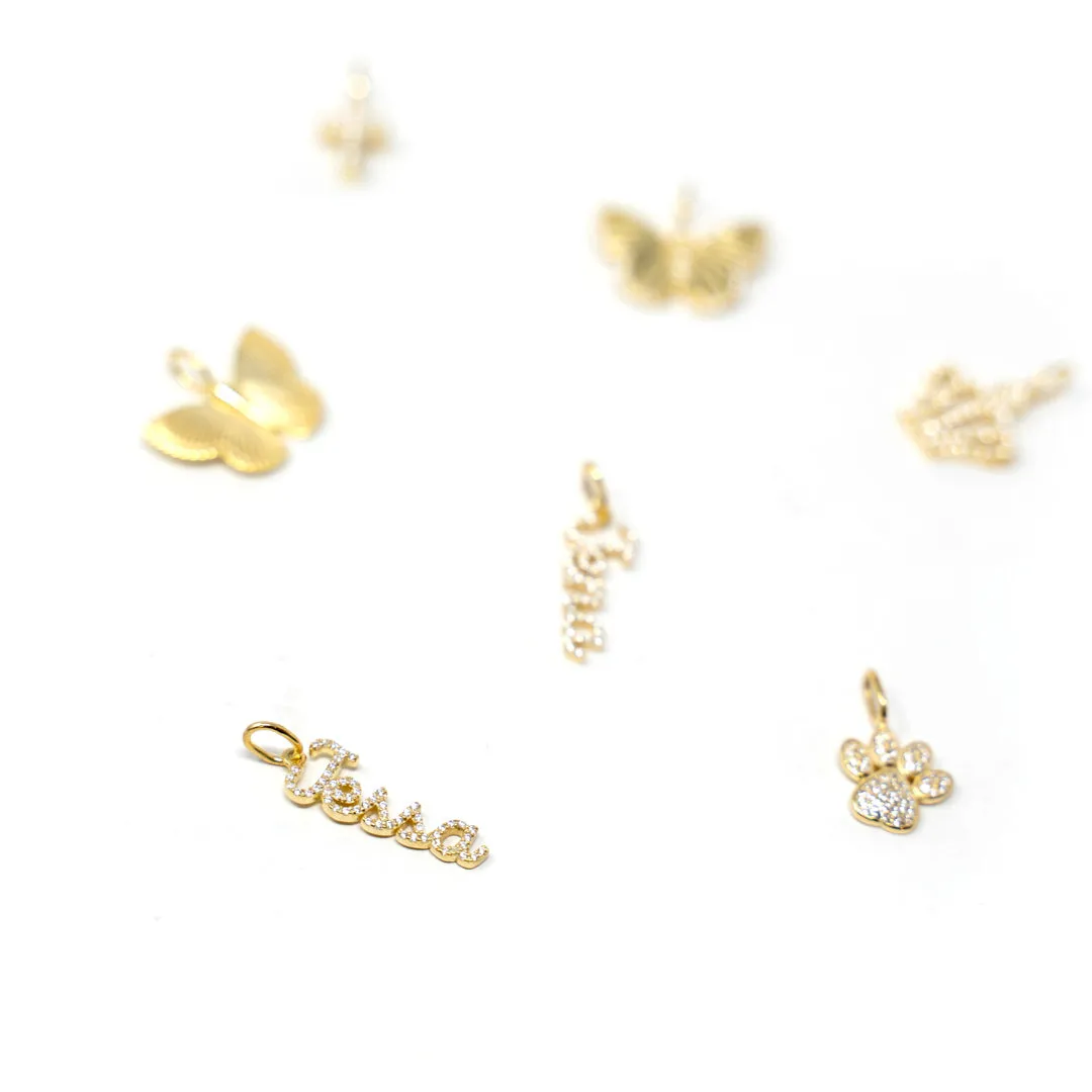Custom Crystal Script Name Charm sold by The Sis Kiss product image thumbnail 2