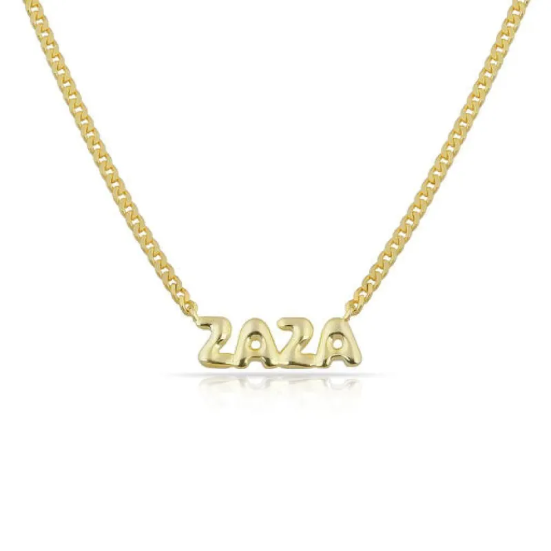 Custom Bubble Letters Nameplate Necklace sold by The Sis Kiss