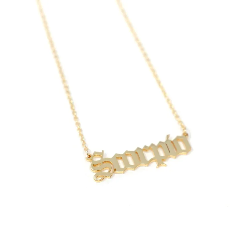 Zodiac Nameplate Necklaces sold by The Sis Kiss