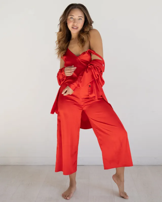 3 Piece Red Satin Sleepwear Bundle sold by Underclub