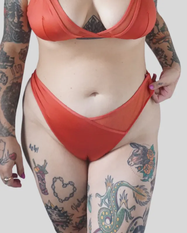Scarlett Micro & Mesh V-Front Thong sold by Underclub