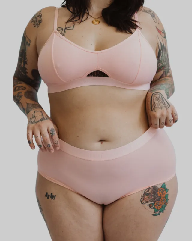 Plus Size Underclub Ribbed Logo Bralette Set - Thong or Boyshort sold by Underclub