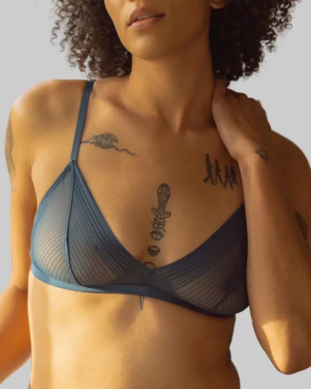 Ruth Stripe Mesh Bralette in - 2 Colors sold by Underclub
