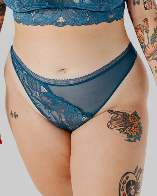 Plus Size Underclub Alissa Sheer and Lace Thong sold by Underclub