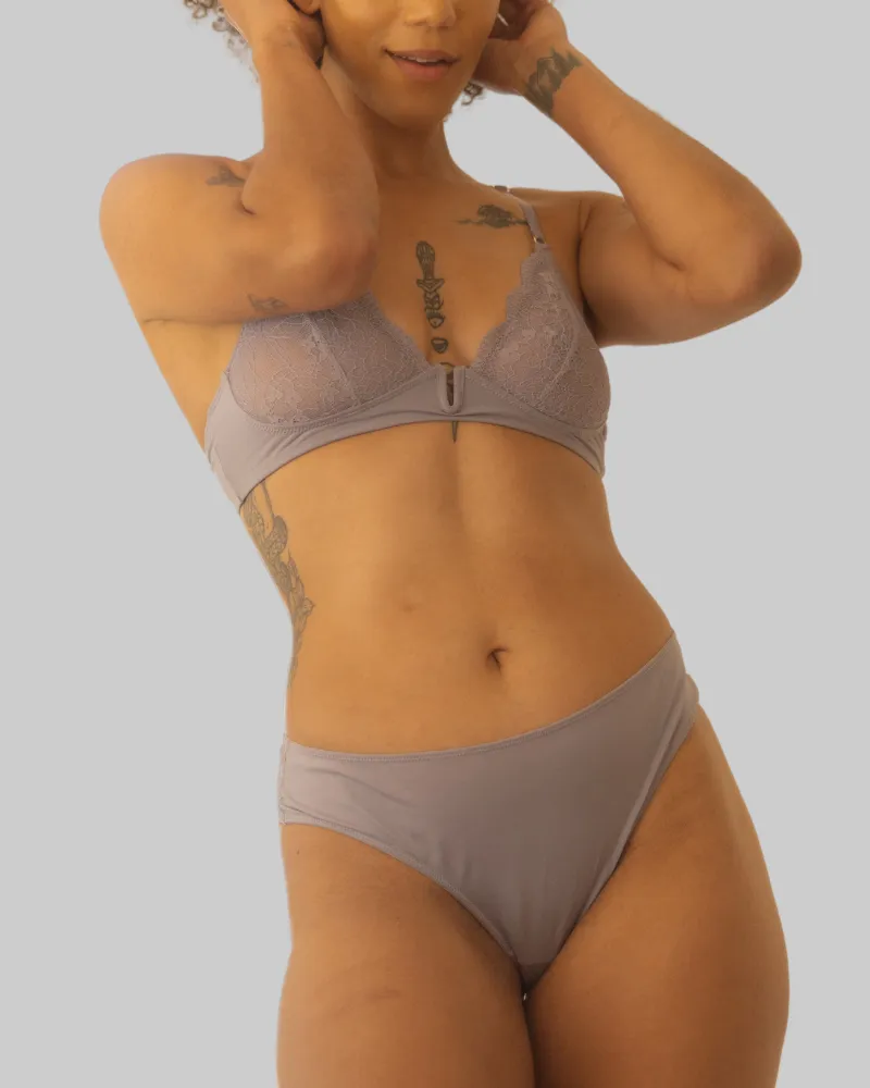 Maya U-Wire Lace & Shine Bralette and Cheeky Set sold by Underclub
