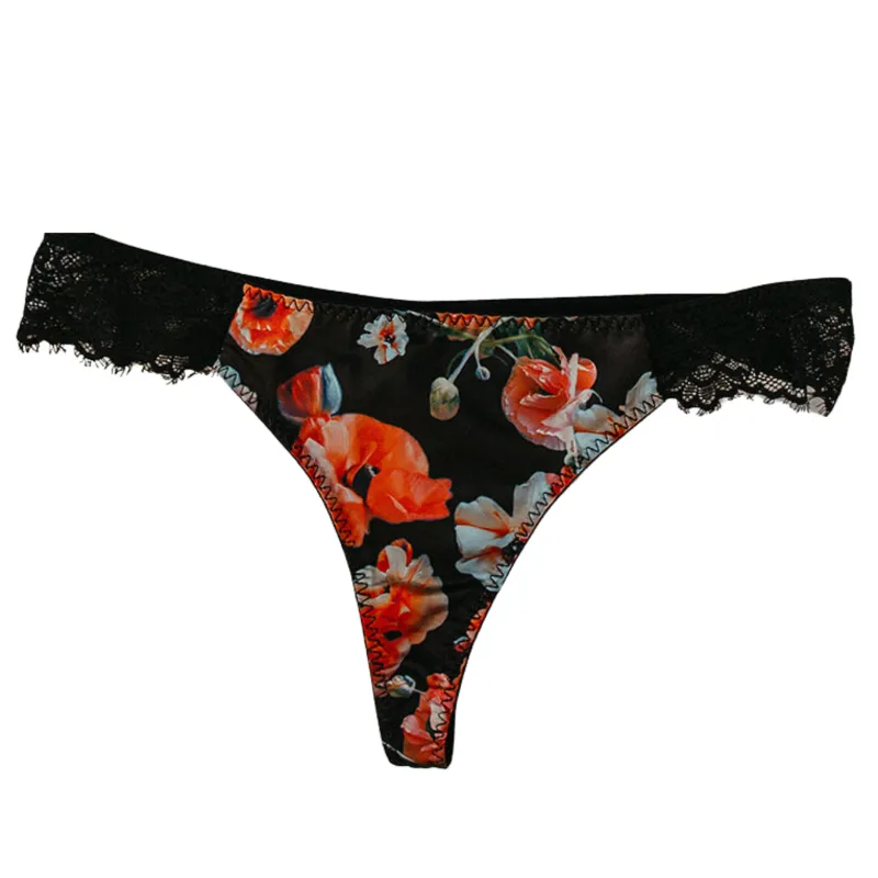 Posey Satin W/ Lace Thong sold by Underclub