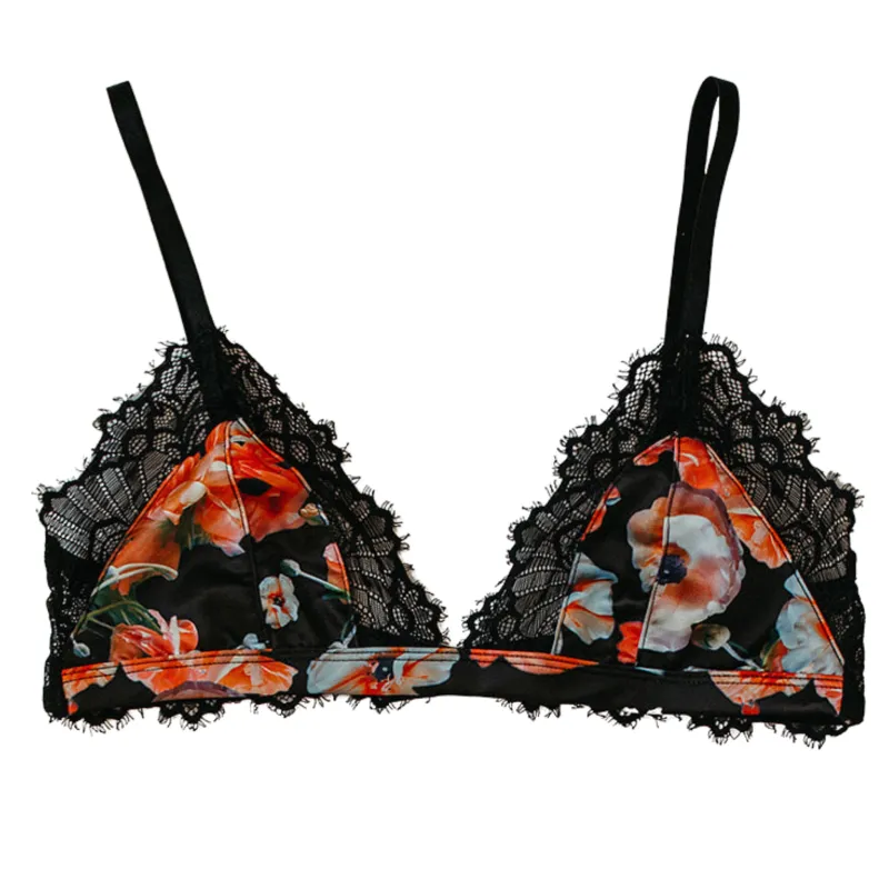 Posey Satin W/ Lace Bralette sold by Underclub
