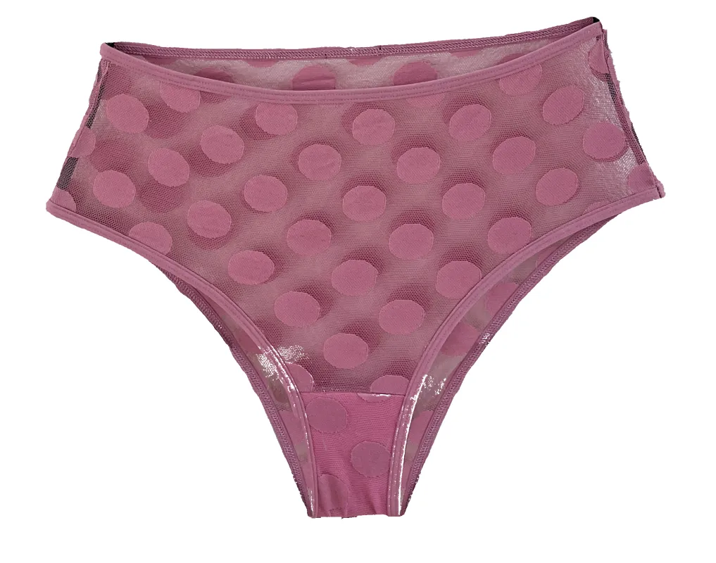 Jessie Polka Dot Mesh High Waist Bikini sold by Underclub