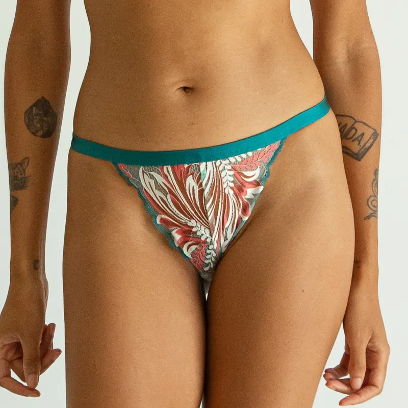 Isla Tropical Printed Lace Thong sold by Underclub
